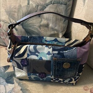 Coach Patchwork Shoulder Bag - Blue, Purple, Brown